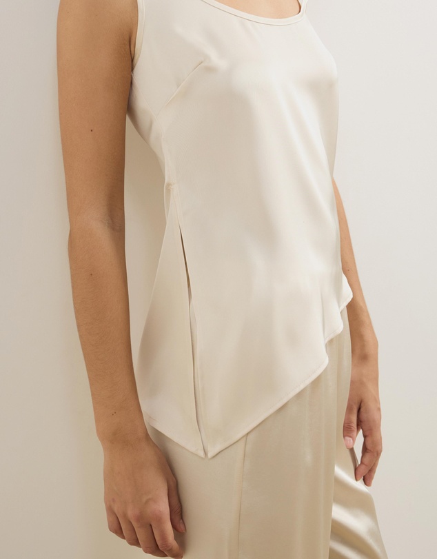 Atmos&Here - Bronte Satin Asymmetrical Scoop Tank Top