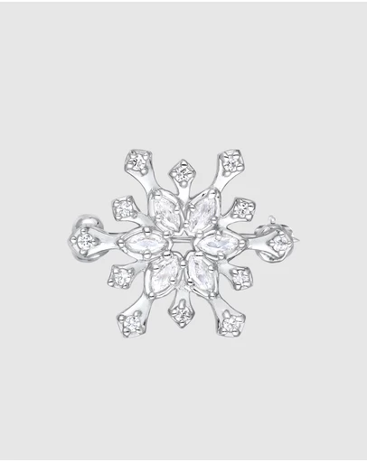 Elli Jewelry - Jewellery Women Bros Snowflake White Zirconia 925 Sterling Silver