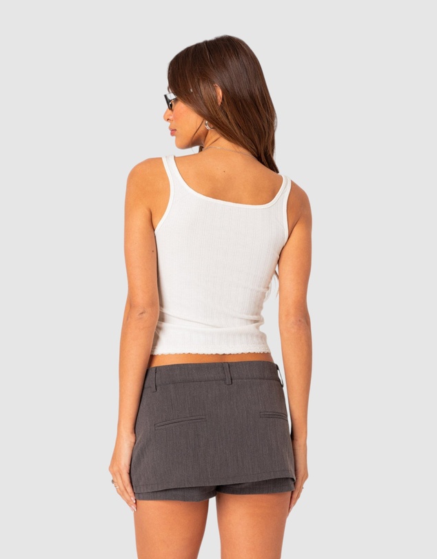 EDIKTED - Bow cutout pointelle tank top