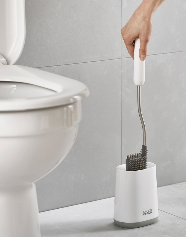 Joseph Joseph - Flex™ Lite Toilet Brush with Holder - Grey/White