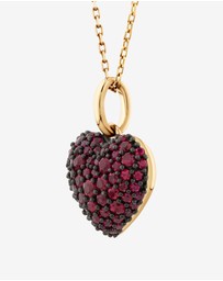 Michael Hill - Ruby Pave Heart Pendant in 10kt Yellow Gold