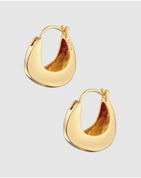 Elli Jewelry - Earrings Creoles Modern Chunky in 925 Sterling Silver Gold Plated