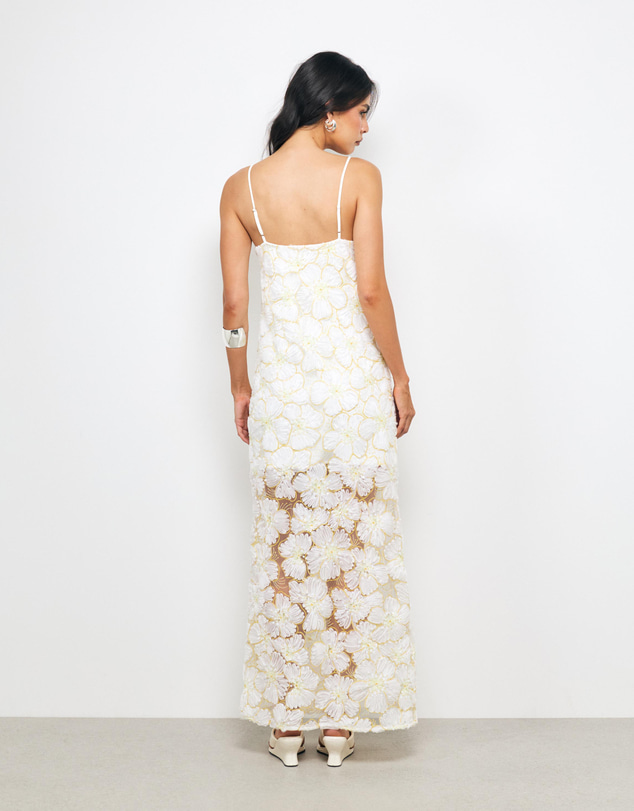 AERE - Loe Sequin Flower Maxi Dress