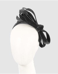 Max Alexander - Large Black Velvet Bow Racing Fascinator