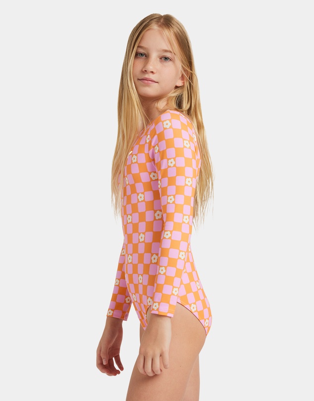 Roxy - Girls 8 to 16 Flowe Check One Piece Rash Vest
