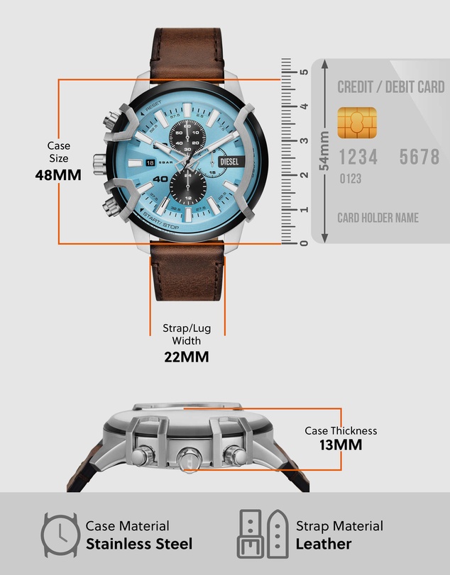 Diesel - Griffed Brown Chronograph Watch