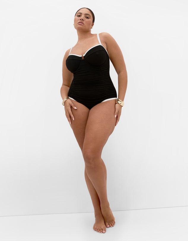 City Chic - Plus size Antigua Underwire 1 Piece - black