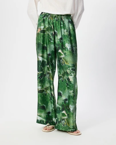 The Social Outfit - Silk Kai Pants - Verdant
