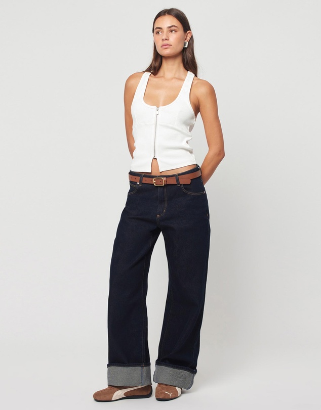 Abrand - 95 Mid Baggy Richie Turn Up Jeans