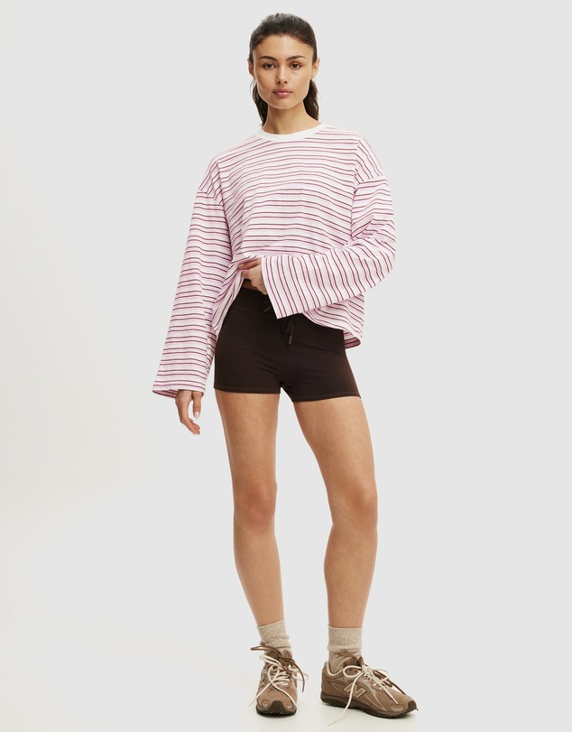 Cotton On Body Active - Long Sleeve Slub Graphic Crew Sweat