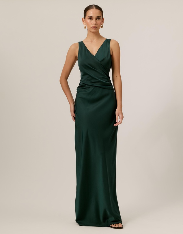 Tussah - Isabel Draped Satin Maxi Dress