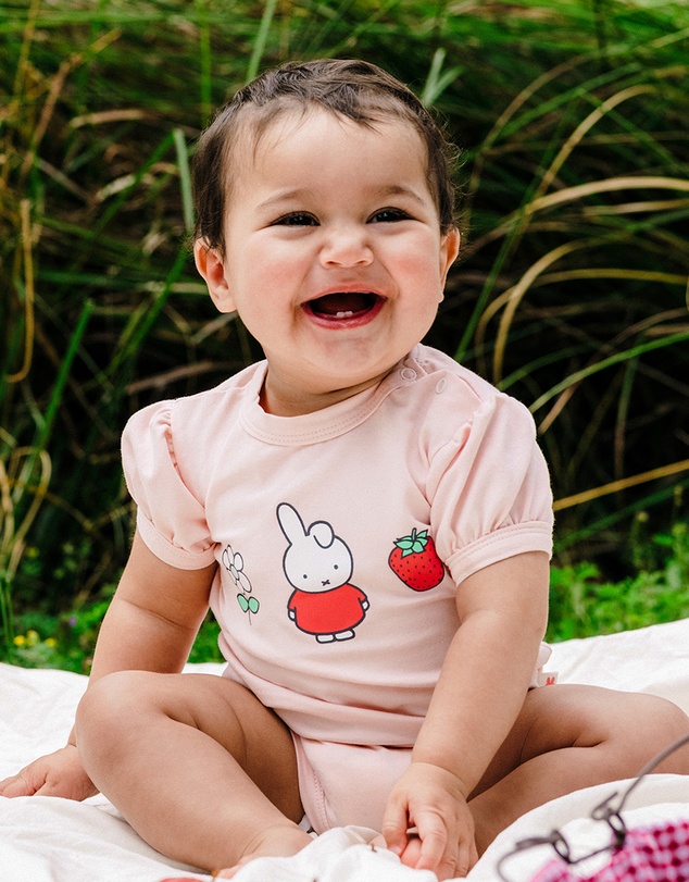 Kynd Baby - Miffy Puff Sleeve Bodysuit in Soft Pink