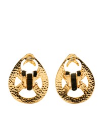Pre-Loved by Azura Reborn - Pre-Loved Gold Plated CC Teardrop Clip On Earrings