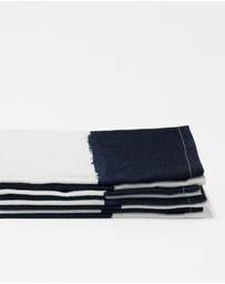 Aura Home - Riviera Stripe Cotton Linen Napkins - Set of 4
