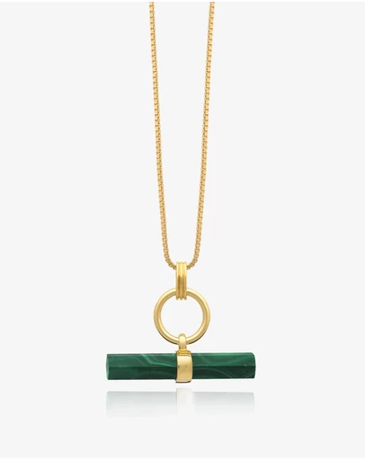 Rachel Jackson - T-Bar Malachite Necklace