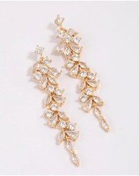 Lovisa - Gold Plated Cubic Zirconia Dainty Vine Drop Earrings
