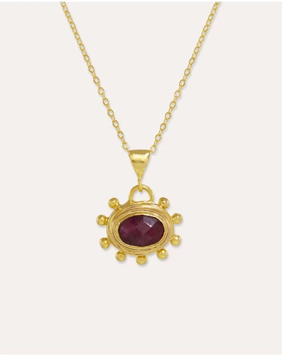 Ottoman Hands - Zand Ruby Pendant Necklace