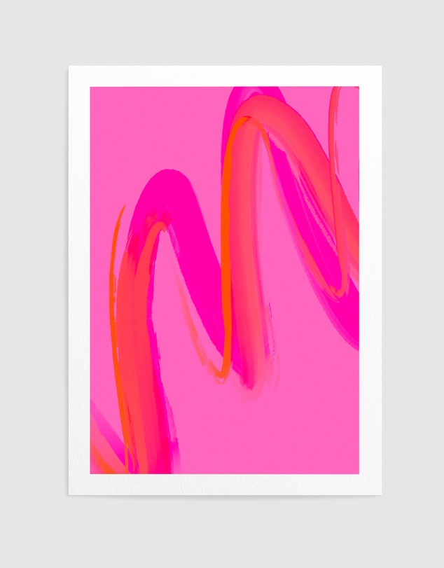 Olive et Oriel - Pinkwave No 7 by Treechild Art Print
