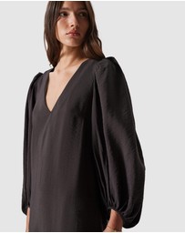 & Other Stories - Puff-Sleeve V-Neck Midi Dress