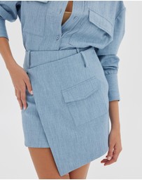 Toast Society - Denim Look Wrap Skirt