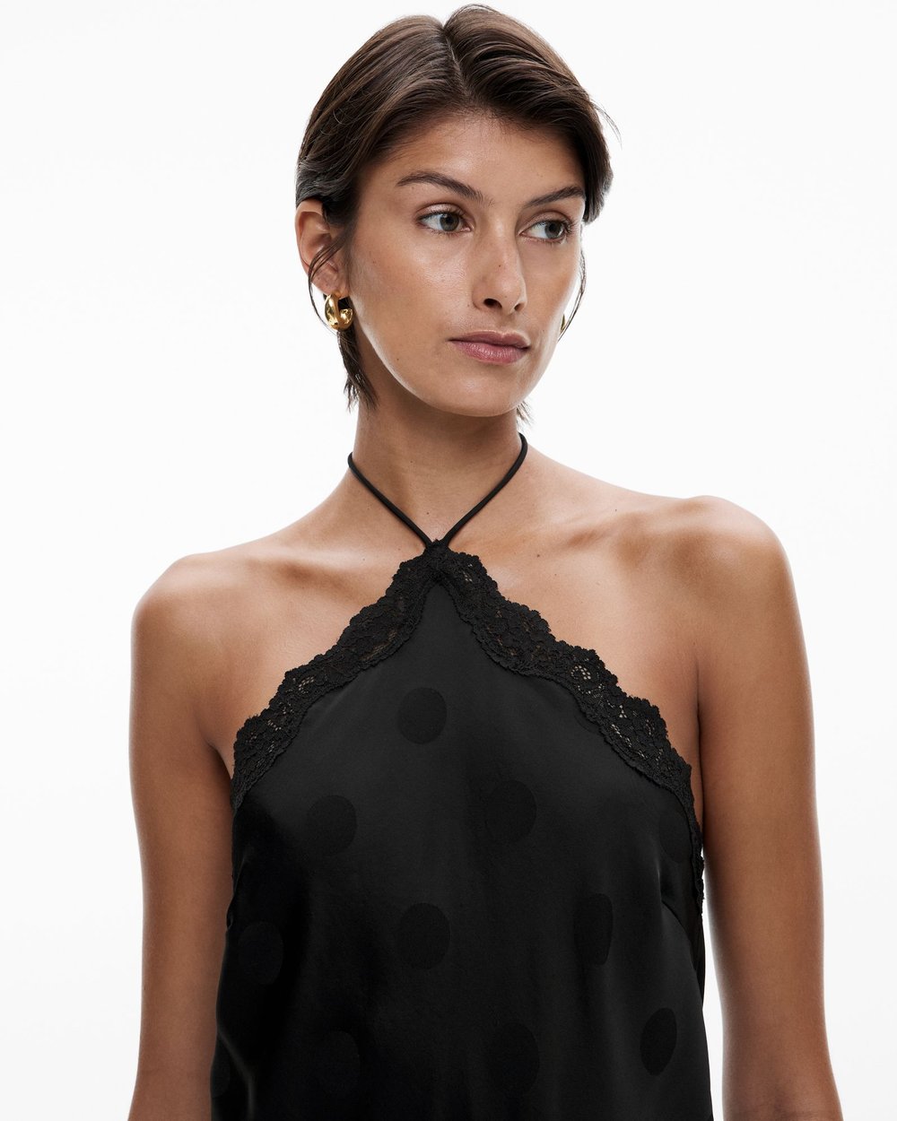 witchery spot halter dress in blush Witchery