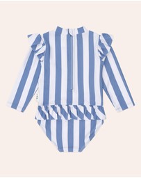 Huxbaby - Vintage Stripe Cherry Peplum Swimsuit - Babies-Kids