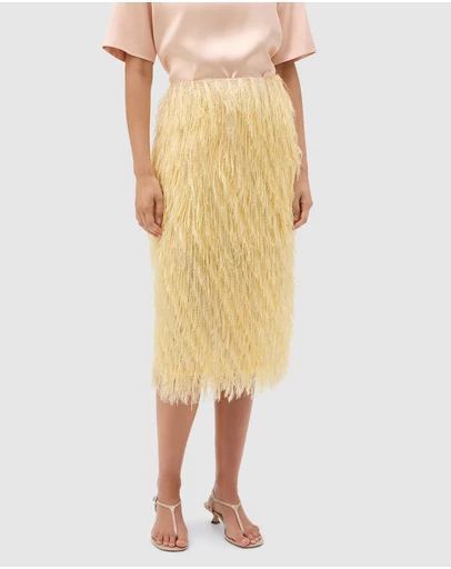 Oroton - Feather Jacquard Skirt