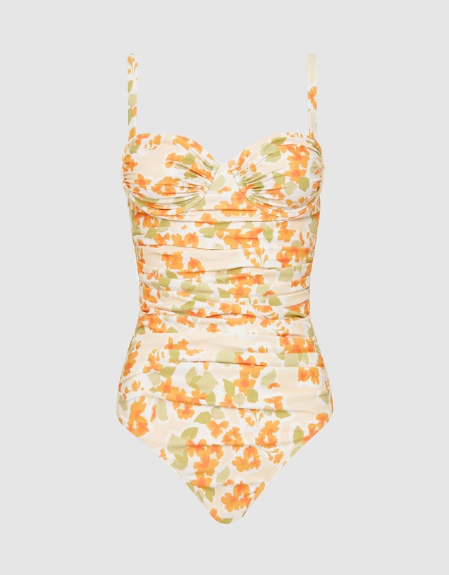 Peony - Ruched Underwire One Piece Swimsuit