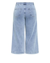 City Chic - Plus size Harley Fit Avery Wide Leg Crop Jean - mid wash