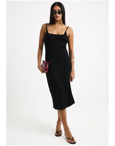 General Pants Co. Basics - Straight Neck Midi Dress