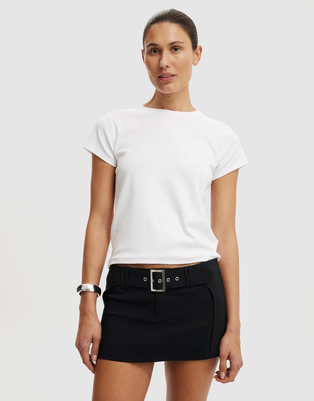 Cotton On - Stretch Belted Micro Mini Skirt