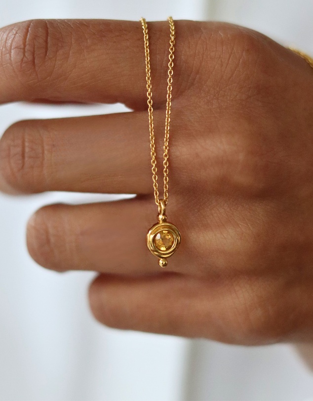 Ottoman Hands - November Birthstone Pendant Necklace