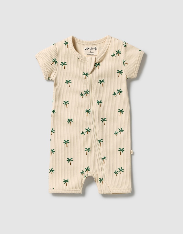 Wilson & Frenchy - Tiny Palm Organic Boyleg Zipsuit - Babies
