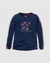 Quapi - Kassie Long Sleeve Contrast Tape T-Shirt - Kids-Teens