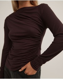 Witchery - Draped Jersey Long Sleeve Top