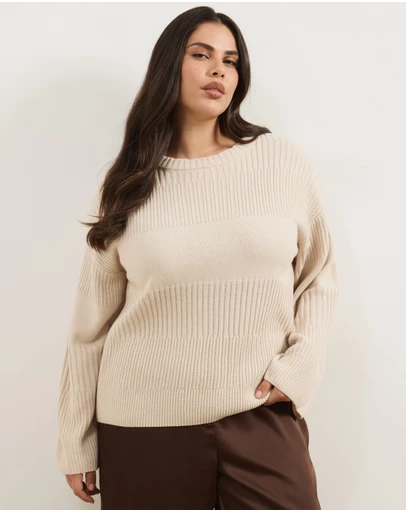 Atmos&Here Curvy - Irena Rib Knit Jumper