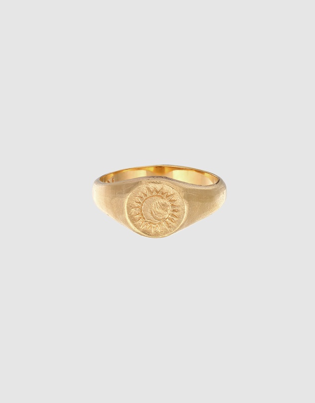 Haze & Glory - ICONIC EXCLUSIVE - Sacred Sun Signet Ring in Gold-Plated 925 Silver