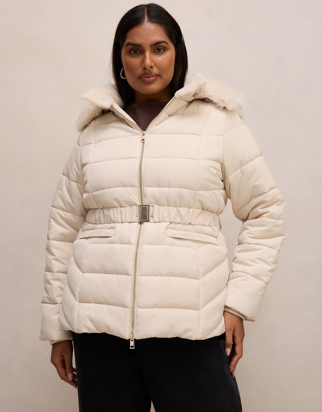 Forever New Curve - Macey Curve Short Puffer Jacket