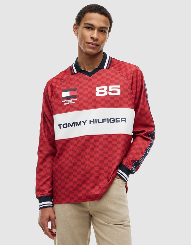 Tommy Hilfiger - Geometric Flag Print LS Rugby Shirt