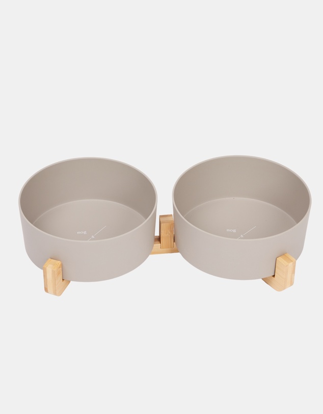 Mog & Bone - Double Bamboo Dog Bowl Mocha