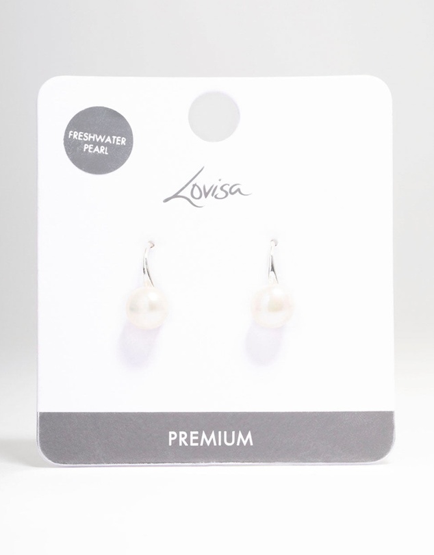 Lovisa - Silver Plated Freshwater Pearl Small Hook Drop Earrings