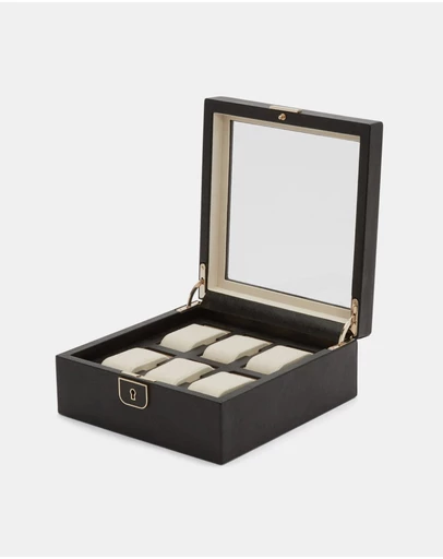 Wolf - Wolf Palermo 6 Pc Watch Box Black Anthracite