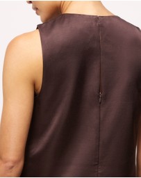 AERE - Nori Satin Shift Mini Dress