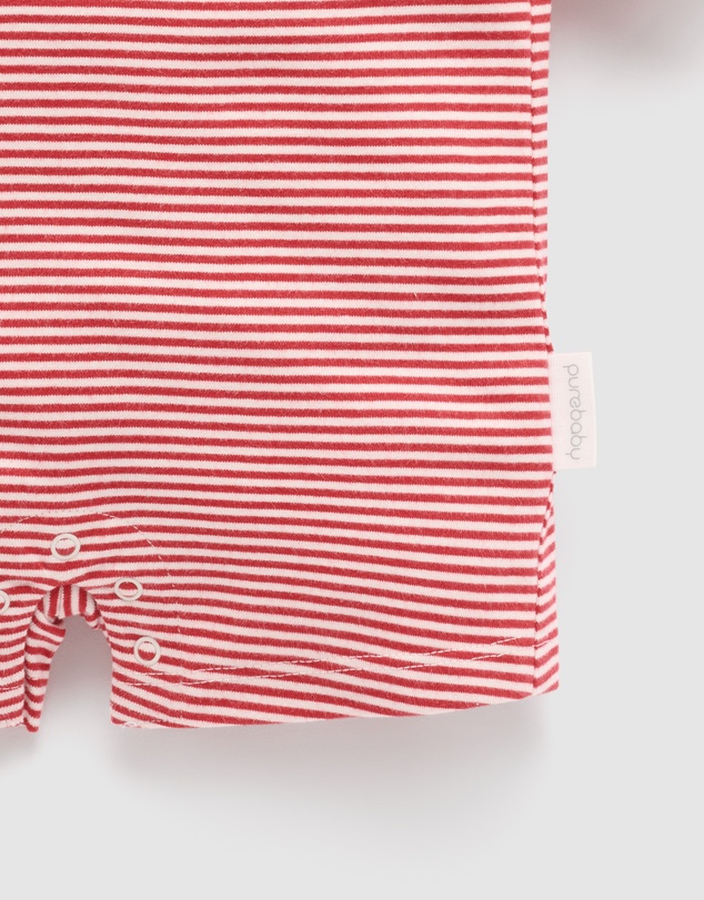 Purebaby - Christmas Striped Growsuit-Kids-Babies