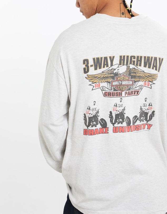 Vintage by The Real Deal - Pre Loved - Vintage 1993 Harley Davidson Crush Party Long Sleeve Tee