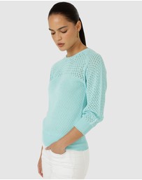SACHA DRAKE - 3/4 Sleeve Ripple Knit Top