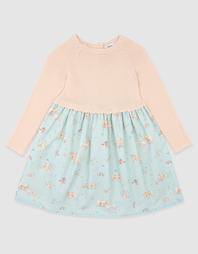 Bebe by Minihaha - Winnie Knitted Bodice Dress 3-7 Yrs