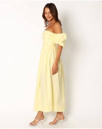 Petal & Pup - Solana Off Shoulder Midi Dress - Yellow