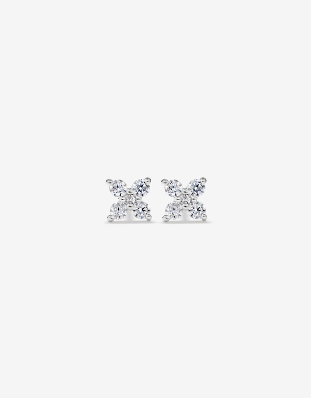 Michael Hill - Floral Stud Earrings with Cubic Zirconia in Sterling Silver