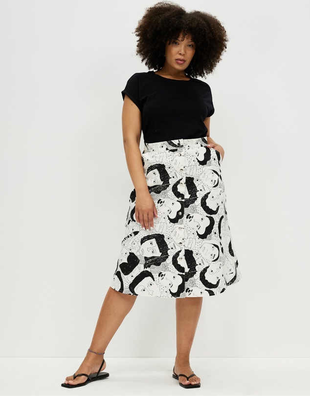 The Social Outfit - Li Phay A-Line Midi Skirt